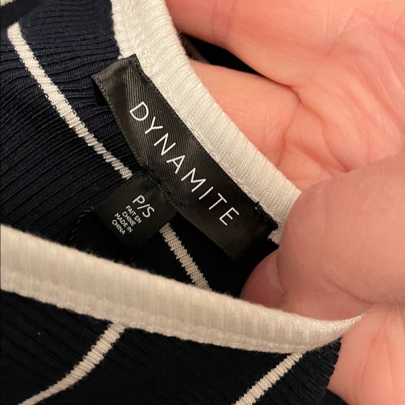 Nwt’s Dynamite Sky Black Striped Bodysuit Size Small - Picture 5 of 5